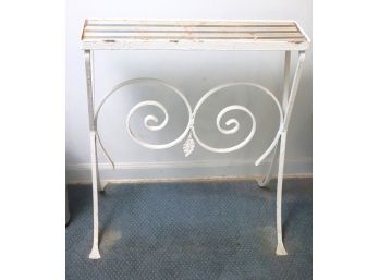 Vintage Wrought Iron Plant Stand That Was Painted Blue
