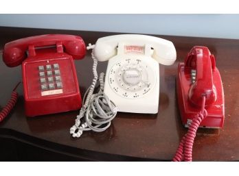 Collection Of Vintage Phones Include Stromberg- Carlson & Red Phones Were Made For Cortelco Corinth
