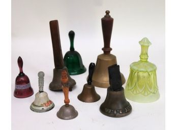 Vintage Bells Collection, Brass Bells, Glass Bells, Conductors R.R. Co. Broadway & 7th Ave, Brooklyn City