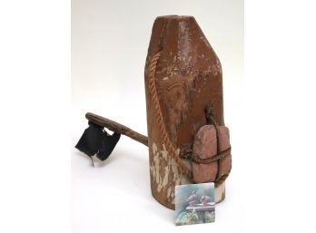 Vintage Wood Buoy With Rope