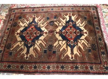 100 Percent Wool Turkish Rug, Made With Natural Dyes & Nice Tight Stitches 87 Inches X 65 Inches