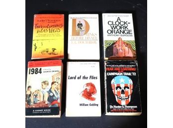 Vintage Paperback Books Include A Clock Work Orange, Fear & Loathing, 1984 & Lord Of The Flies