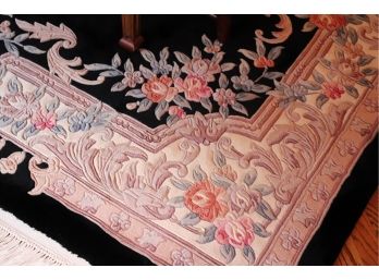 Chinese Sculpted Wool Rug With Floral Pattern