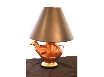 Cool Copper Finished Cow Lamp With Shade