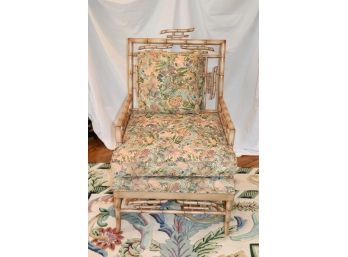 Beautiful Bamboo Chair With Brochet Jungle Print Fabric