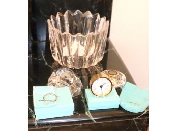Assorted Lot Includes Tiffany & Co Sterling Keyring Golf Pendant And Clock