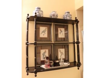 Large Quality Wood Wall Shelf With Lots Of Extras