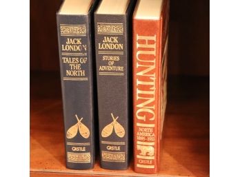 Three Leather Bound Books Of Adventure Stories By The Franklin Library