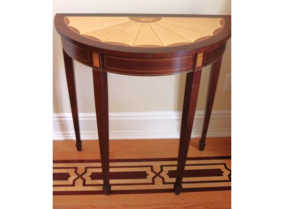 Fabulous Inlay Side Table With Amazing Detailing Throughout! Seashell Accent On The Top Surface, Good Cond