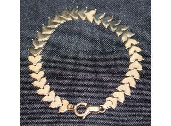 14 KT YG Chevron Design 7' Link Bracelet - Italy
