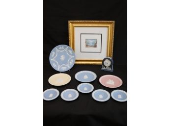 Tea By The Lake Hand Signed Etching By Stephen Whittle Numbered 430 Includes Wedgwood Clock & Plates