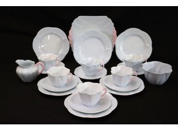 Beautiful Dessert Set By Shelley Fine Bone China England, Floral Design, Service For 6