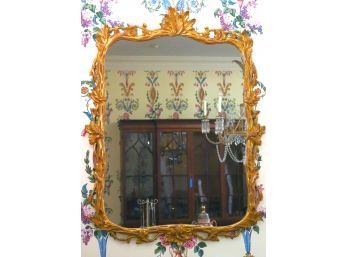 Louis Solomon Gilded Carved Wood Mirror With Ornate Detail