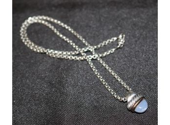 David Yurman 925/585 16' Signed Pendant And Necklace  With Purple/blue Moonstone Pendant
