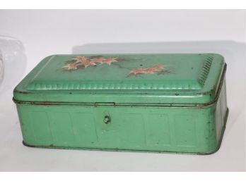 Vintage Tin Box With Foliage Detail