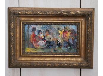 Antique Impressionist Painting With Textured Detailing