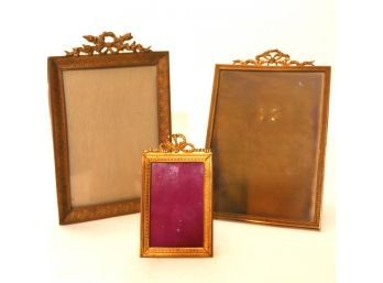 Ornate Antique Brass Victorian Garland Picture Frames