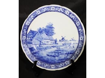 Large Delfts By Boch Blue & White Wall Plate