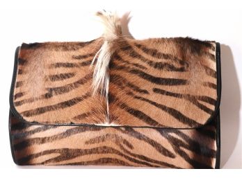 Carlos Falchi Designer Handbag Fun Animal Print Fur Bag Made In USA