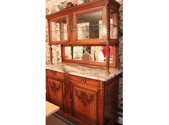 Vintage Buffet With A Marble Top