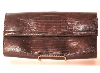 Paola Sacci Genuine Lizard Handbag With Chain