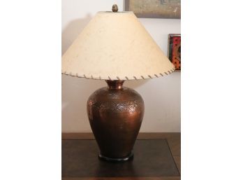 Hammered Copper Lamp With Shade