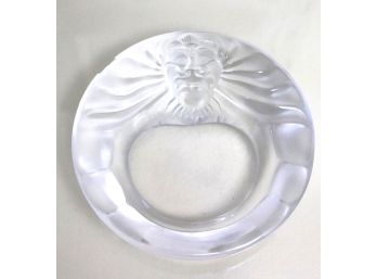 Lalique Lions Head Ashtray. There Are Some Scratches On The Bottom As Pictured, There Is A Large Chip
