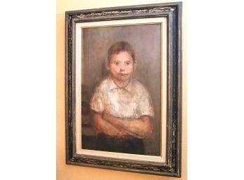 Portrait Painting Of A Little Boy By Marvin Cherney Washington Irving Gallery Oil On Canvas Painting