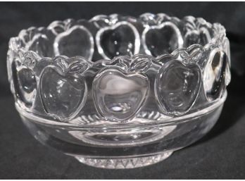 Tiffany & Co Crystal Bowl With Apple Design On Border