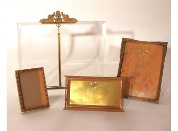 Collection Of Vintage Brass Picture Frames In Assorted Sizes