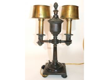 Vintage Brass Desk Lamp With Metal Shades