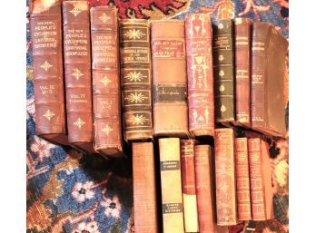 Collection Of Antique Books Includes Assorted Titles & Authors As Pictured! The Peoples Cyclopedia