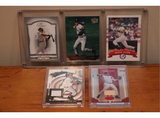 Five Baseball Cards Include Three Derek Jeter & One Alex Rodriguez, 195/250 & Derek Jeter On Display 35/250