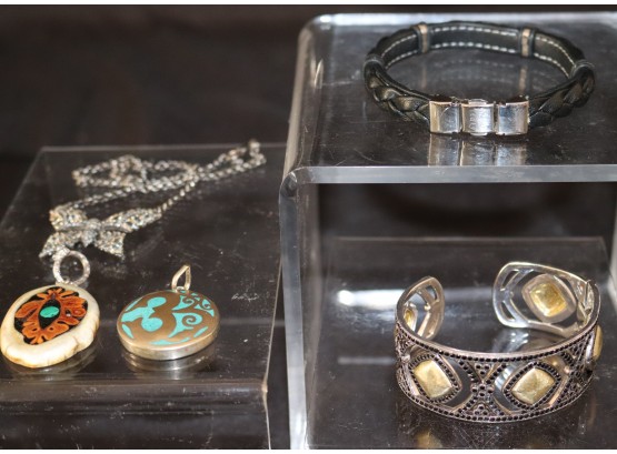 Fashionable Jewelry Includes A Gorgeous Sterling 925 Bracelet By JF & Sparkling Butterfly Pendant & Neckl