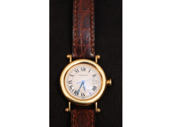 18k YG Cartier Diabolo Quartz Watch