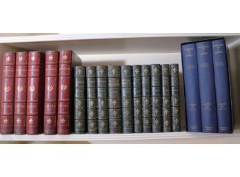 Collection Of Leather-Bound Books By Ruskin, Copyright 1905 Portrait Of A People By Charles Raddock & Mor