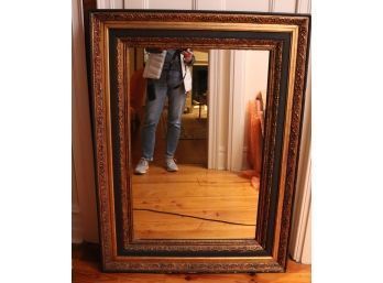 Large Classic Gold And Black Framed Carved Mirror,