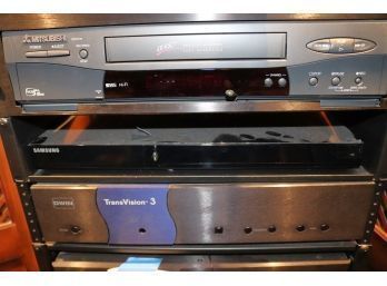 DWIN Transvision 3 , Mitsubishi HS-U776. VHS Player & Samsung 3D Blu Ray