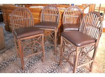 Set Of 4 Willow Bar Stools From La Lune Collection With Natural Finish
