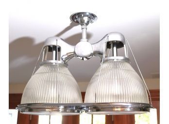 Industrial Style Light Canopy Fixture That Approx 26 Inches Wide X 20 Inches Tall