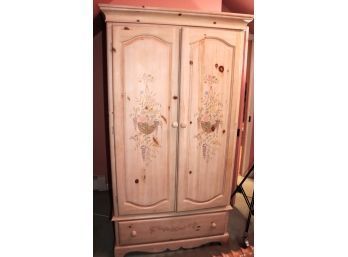 Pinewood Country Style Armoire/Media Great For Clothing & TV Multiple Shelves & 2 Drawers For Storage