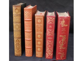 Collection Of Books Titles Include Gullivers Travels, Burton Holmes Travelogues, War & Peace, The Robe, T