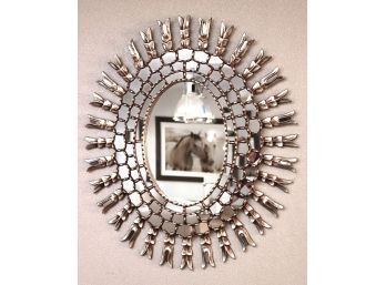 Fabulous Ornate Wall Mirror In A Distressed Antiqued Like Finish