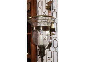 Vintage Brass & Glass Wall Sconce