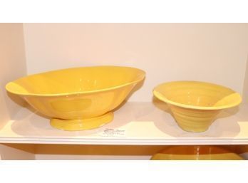 Brilliant Yellow Empire Ware E.P. CO Stone On Trent England 1930s Glazed Oblong Earthenware Bowl