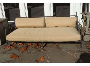 Large Rustic Aluminum Outdoor Patio Sofa With Cushions