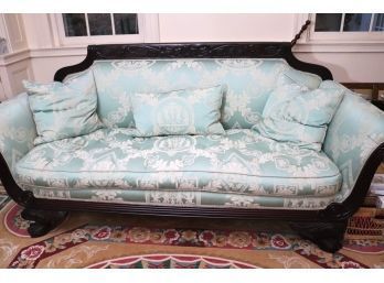 Elegant Federal Style Sofa With One Loose Seat Cushion & Three Back Pillows In A Custom Finish