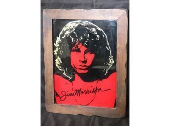 Vintage Jim Morrison Mirrored Sign In A Wood Frame