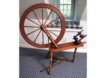 Vintage Wood Spinning Wheel