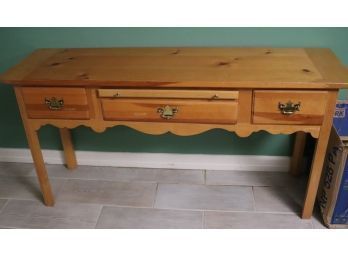 Thomasville Pinewood Console With Brass Hardware & Extension